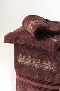 UAE -Wood Combed 3Pc Embroidered Towel Set 23