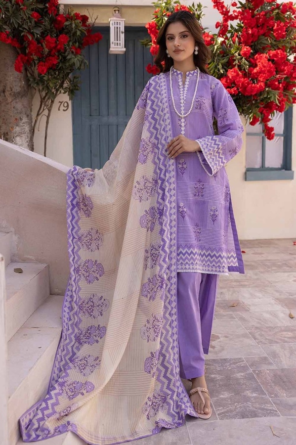UAE -3PC Printed Lawn Unstitched Suit CL-32381 B
