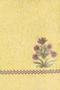 UAE -Yellow Combed 3 Pcs Emb Towel Set