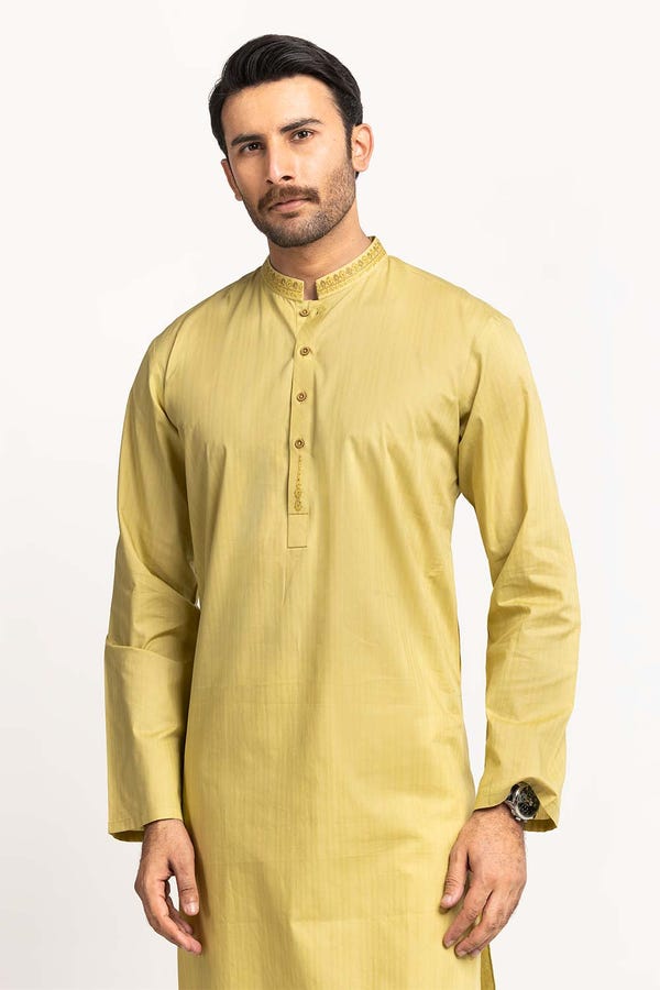 UAE -Yellow Embroidered Kurta KR-EMB24-030