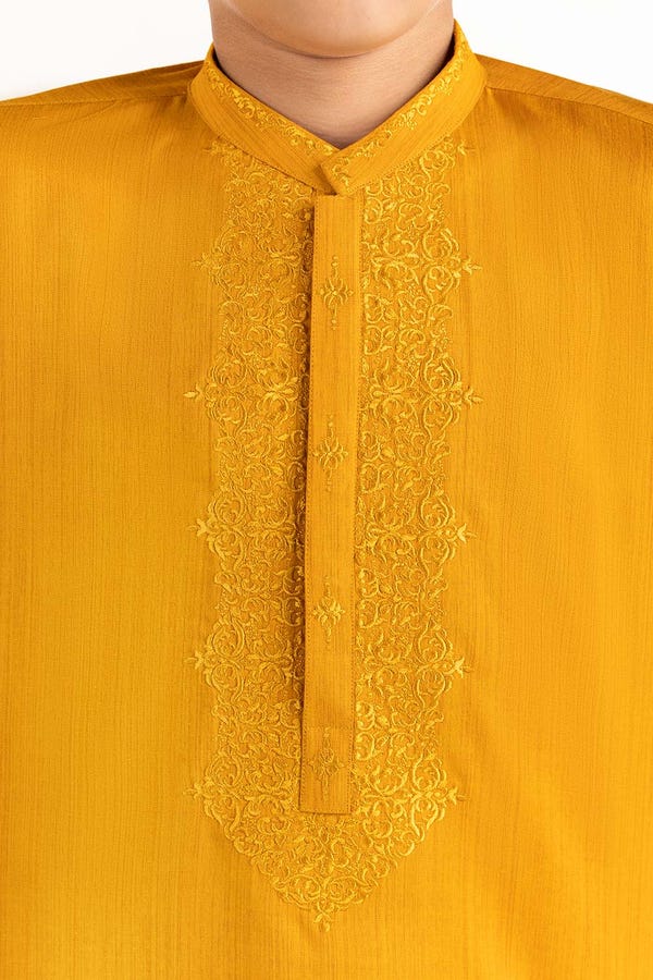 UAE -Yellow Embroidered Kurta KR-KEMB22-010