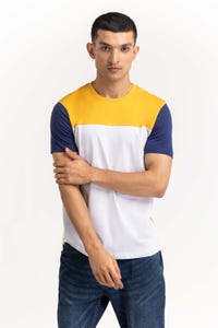 UAE -Yellow White Graphic Tee TS-CNSJ23-271