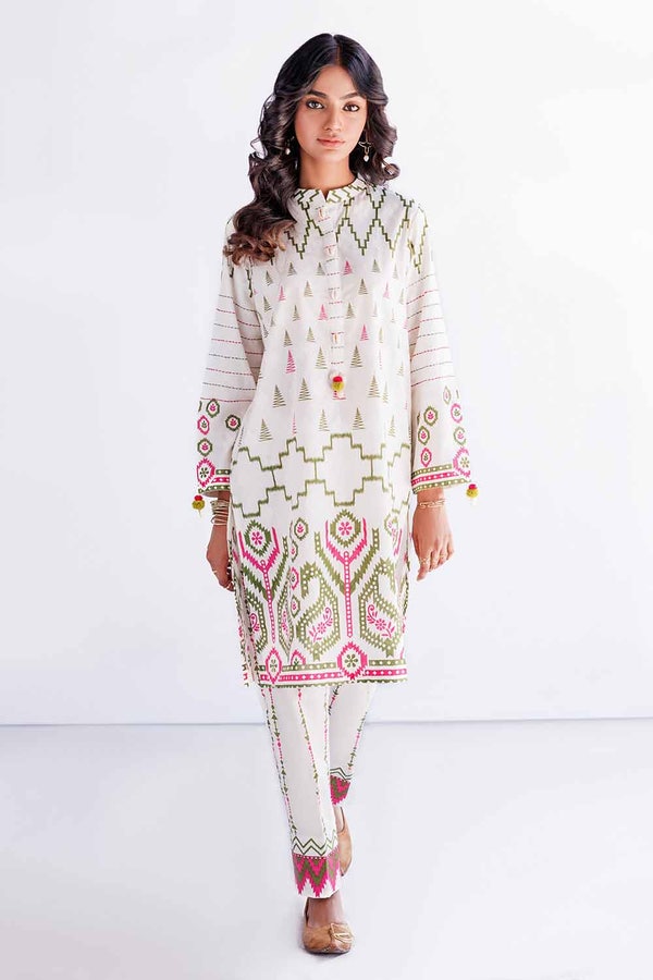 UAE -2PC Unstitched Jacquard Printed Suit with Lawn Trouser JT-42011