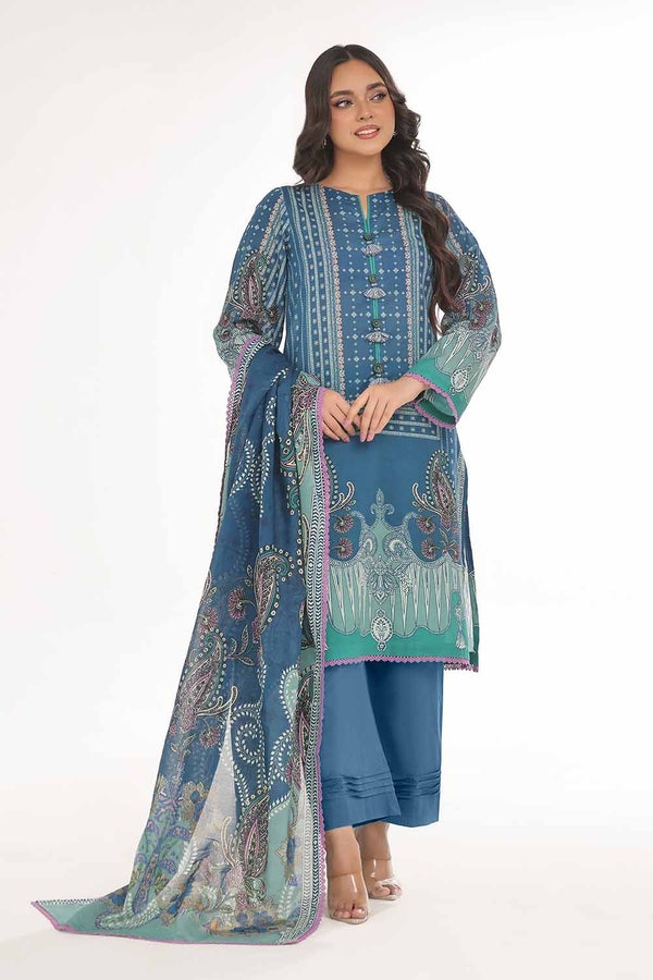 UAE -3PC Unstitched Printed Lawn Suit CLP-42162